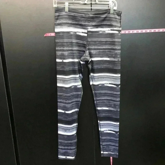 90° High Waist. Full length Leggings,striped,key pocket - Picture 1 of 7